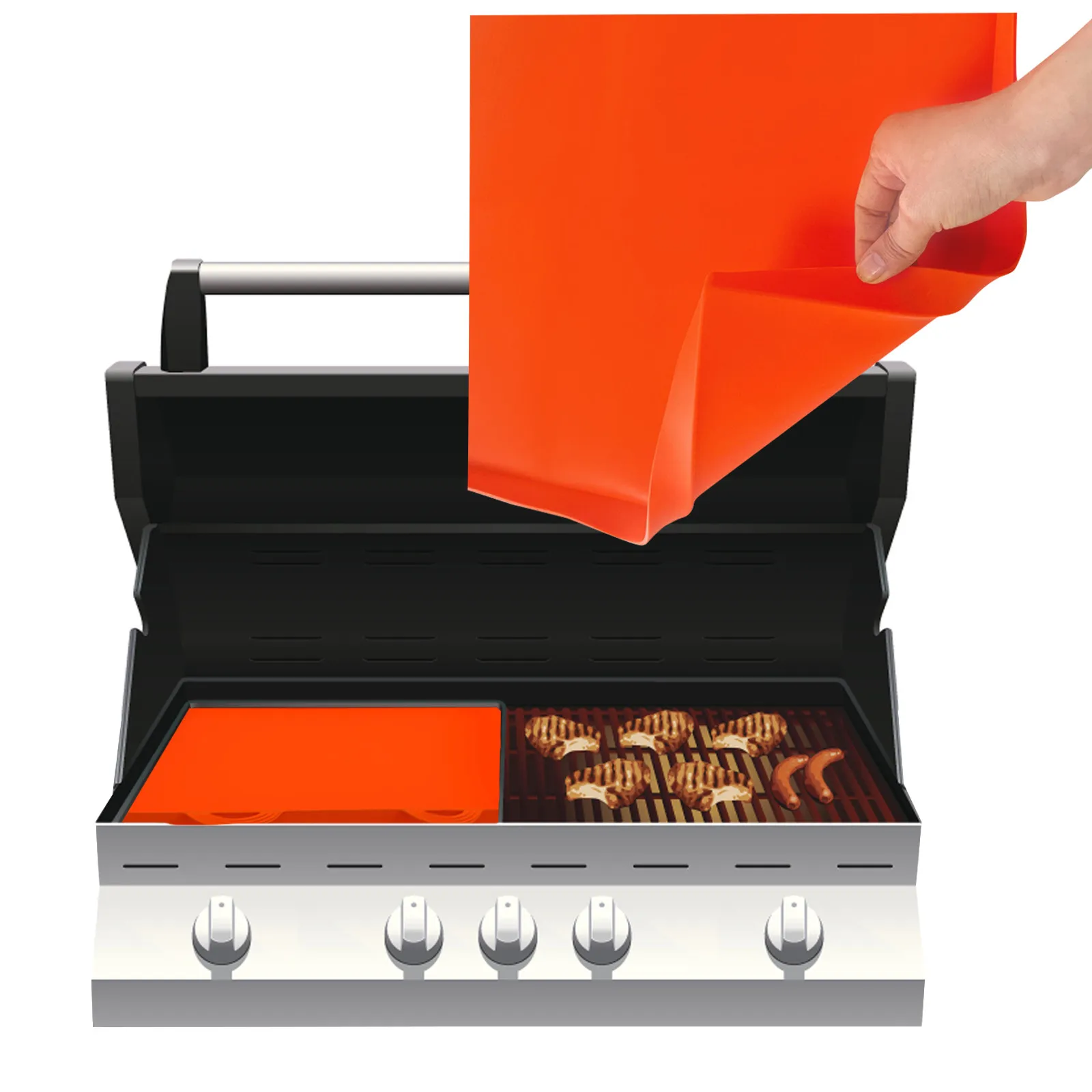 17 Inch Silicone Griddle Cover Mat Heavy Duty Food Grade Grill Mats Protective BBQ Grill Covers From Rodents, Debris And Dir