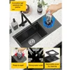 Hidden Cup Washer Sink Nano Bar Coffee Shop MilkTea Shop Western Kitchen Mini Handmade Basin Single Slot Cabinet With Sinks 2