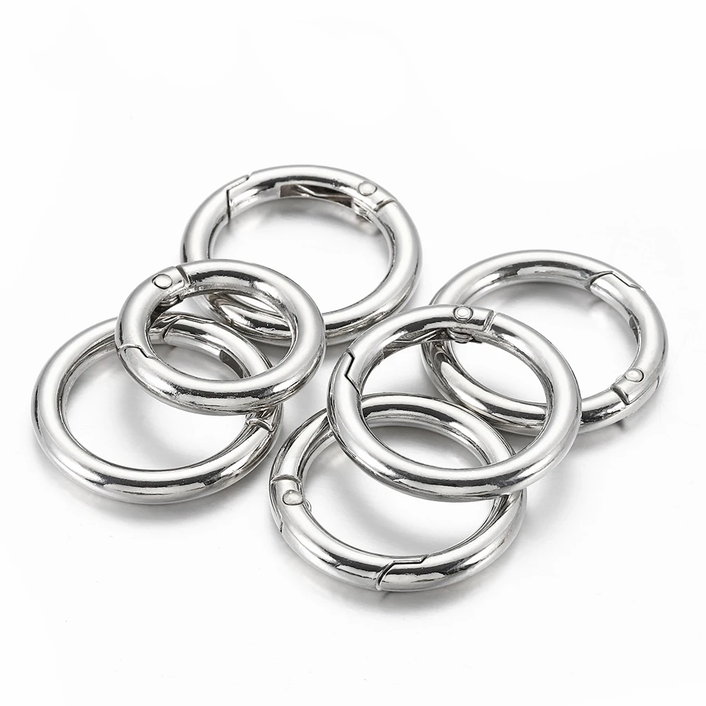 5pcs-Metal-Spring-Clasp-Ring-Round-Carabiner-For-Keychain-Clip-Hook ...