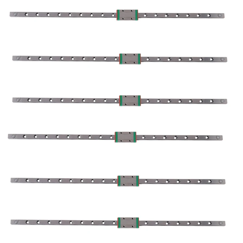 

Hot 6Pcs 9Mm Linear Guide Miniature Rail MGN9 400Mm Linear Rail And 6 Pcs MGN9H Miniature Rail Slider