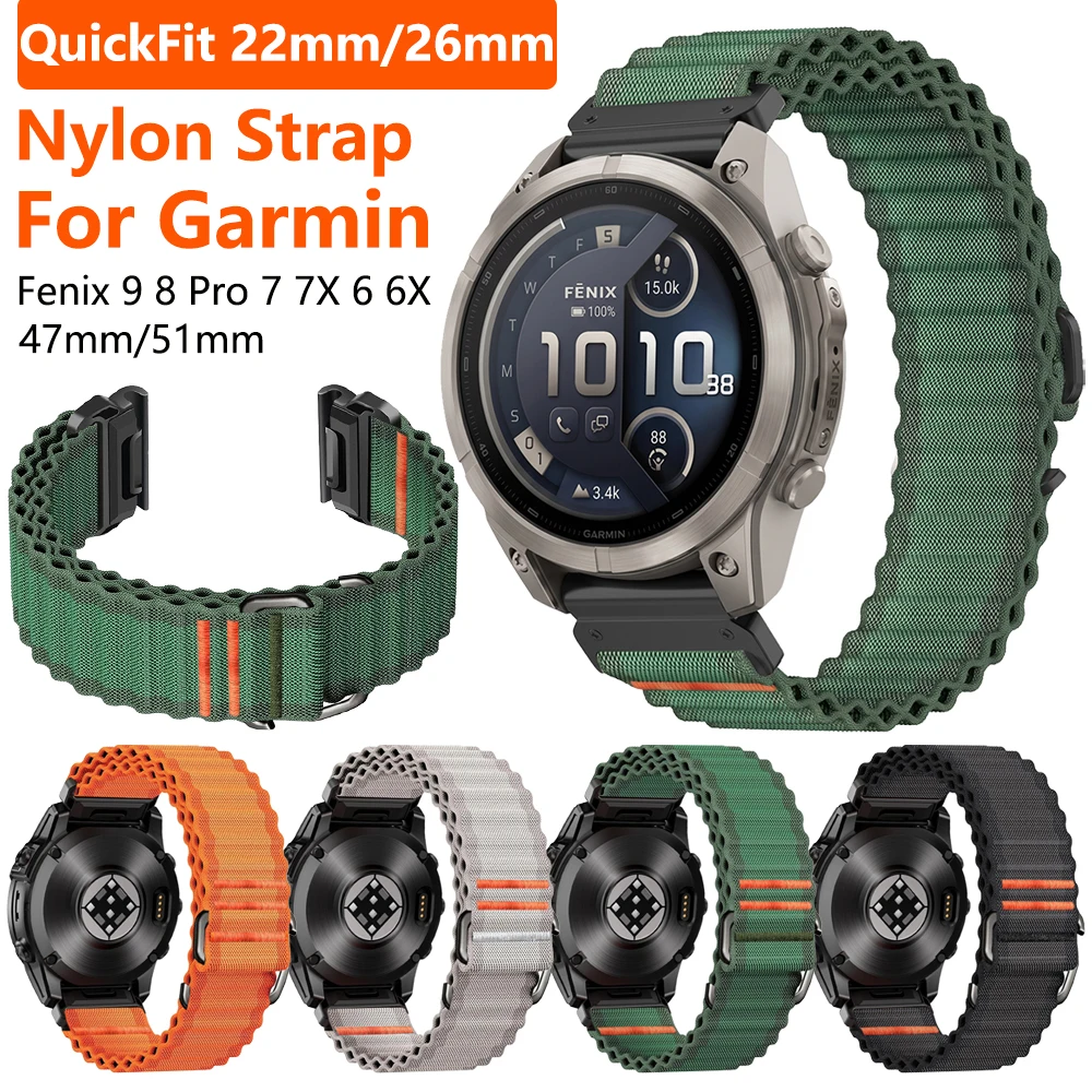 Versatile QuickFit Nylon Fabric Watch Strap - 22mm/26mm Adjustable Band