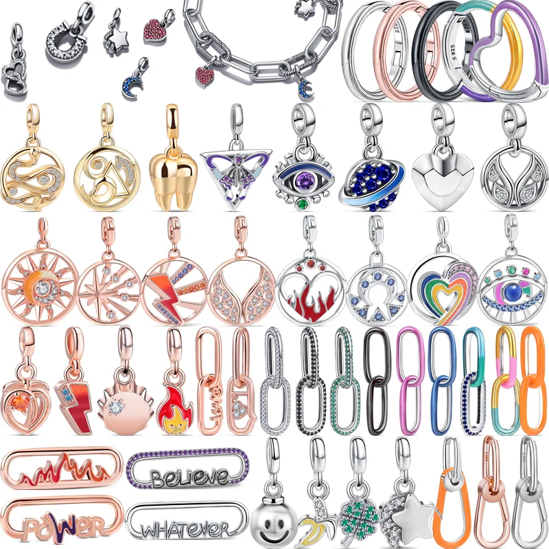 New Me Series Accessories Connector Links Eyes Mini Charms Beads Fit Original Pandora Me Bracelet & Necklaces 925 Silver Jewelry