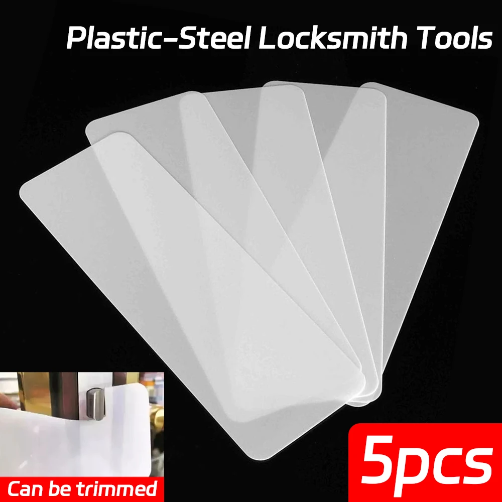 Card Pry Opening Scraper 230x80mm Plastic-Steel Nano Insert Sheet Locksmith Tool Door Joggling Bypass Tool Lock DIY Opener 5Pcs locksmith tools locksmith extractor tools lock pick tools lock pick set lock repair tool
