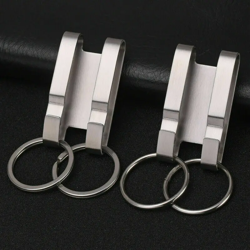 

Брелок ручной работы из нержавеющей стали, двухрядный автомобильный брелок, ремень, крючок для ключей