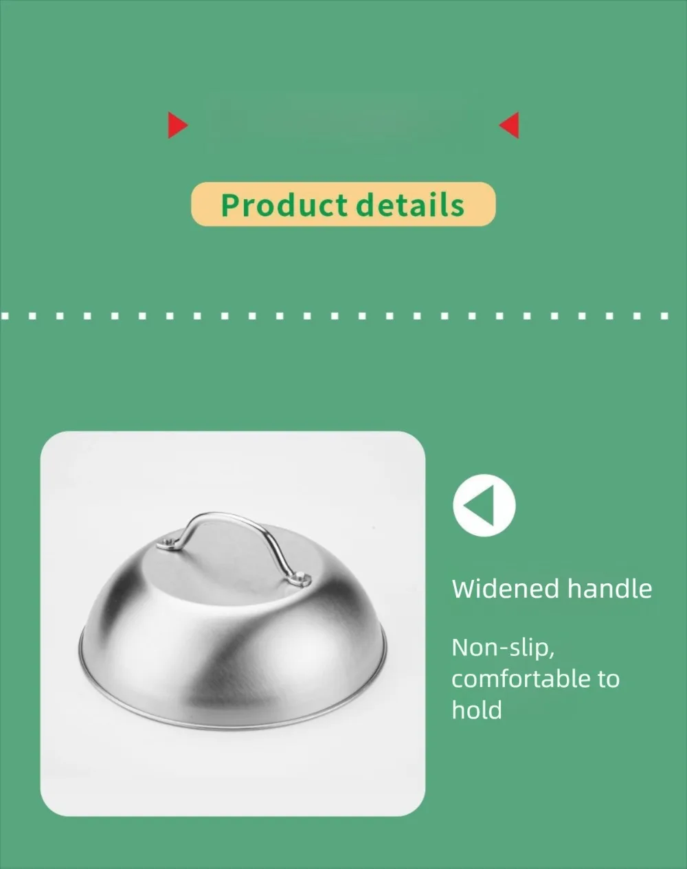 Stainless Steel Oven Squeegee Cover Arched Round 6/9inch Cheese Melting Dome Barbecue Tools with Handle Steak Pot Lids Cover