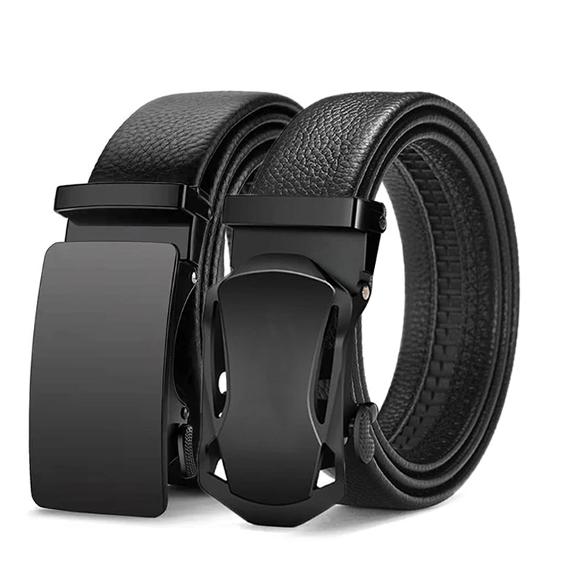 Men Leather Belt Metal Car Automatic Buckle High Quality Men's Leather