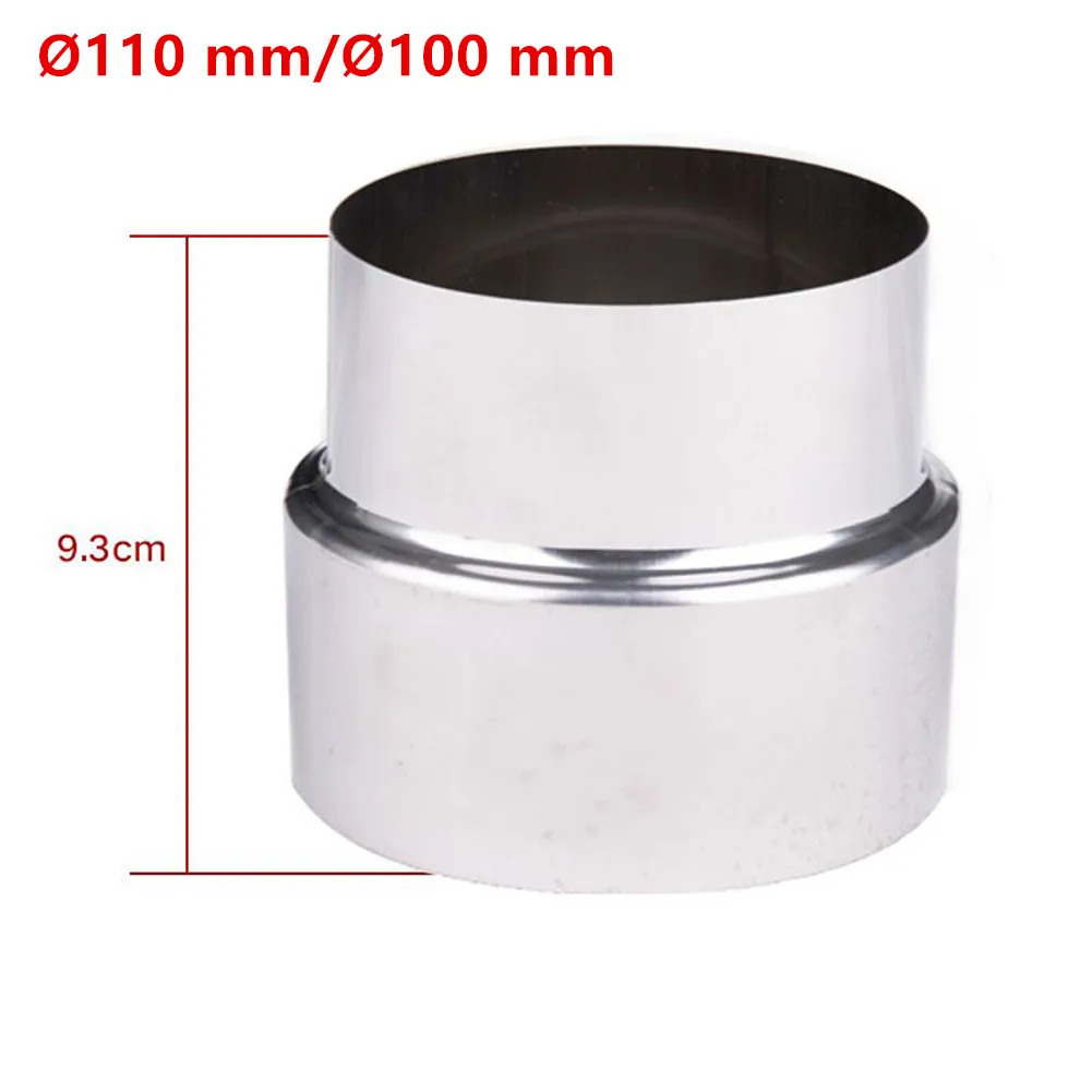 1pc Stove Pipe Extension Reduction Stainless Steel Flue Pipe Reducer Tubing Connector Chimney Adaptor 60/70/80/90/100/110/120mm