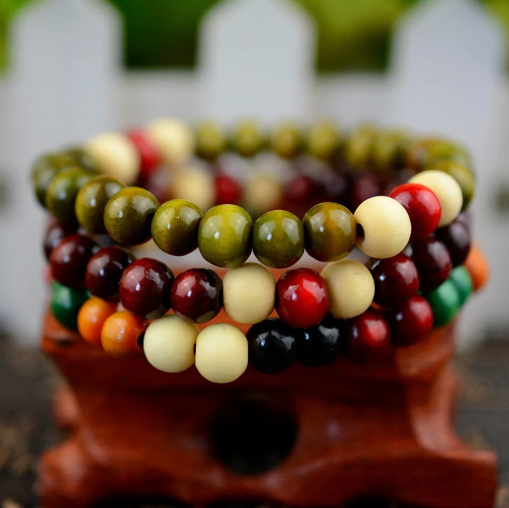 YIZIZAI Men Women Wood Beads Bracelets Rappers Jewelry Gifts Sandalwood Chinese Buddhist Buddha Meditation Prayer Bead bracelet
