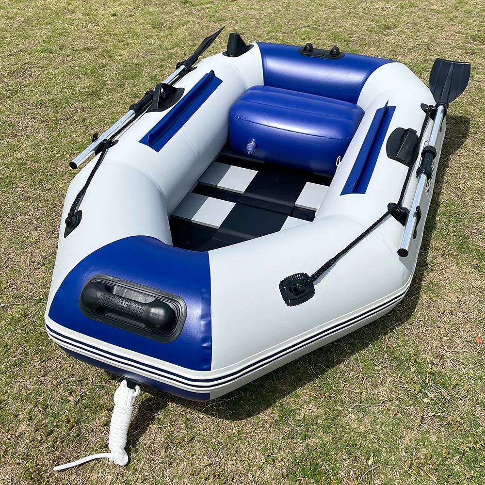 5.9ft Inflatable Kayak with Paddle Pump, PVC Inflatable Rowing Canoe with Wooden Floor, Drifting, Rafting, Surfing