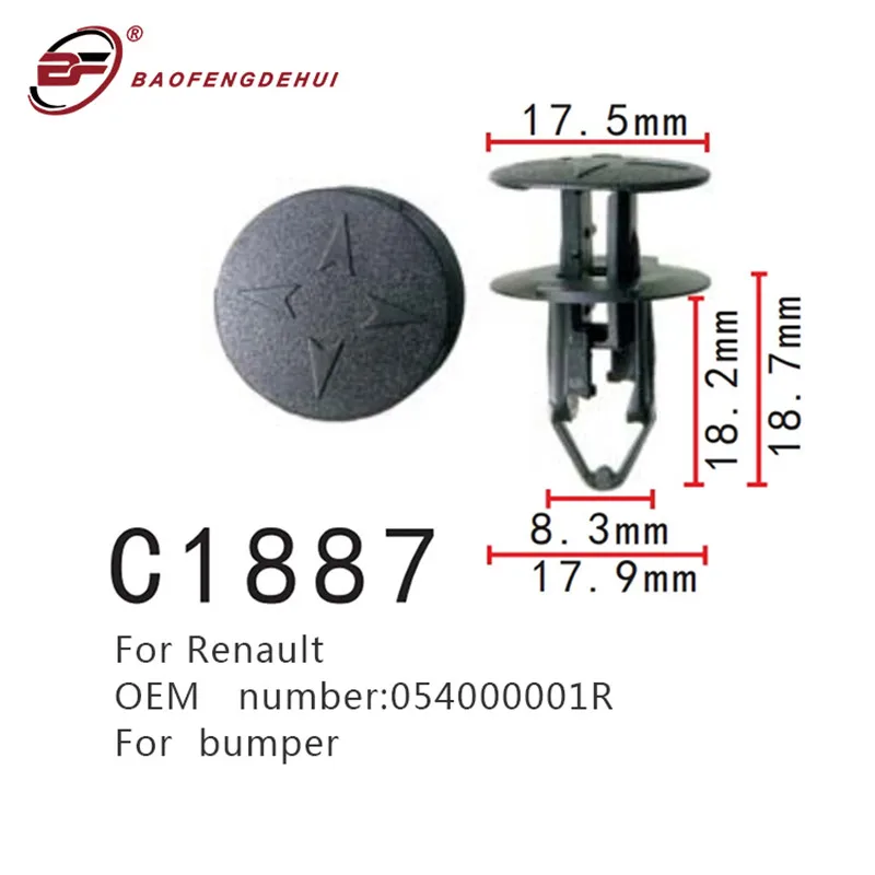 

Пряжка крепления автомобильного бампера для Renault 054000001R