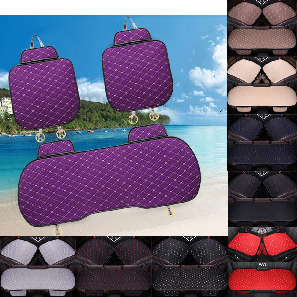 

For Tesla Model-3 Model-S Model-X Flax Car Seat Cover Front Rear Cushion Breathable Protector Mat Pad Auto Interior Accessories