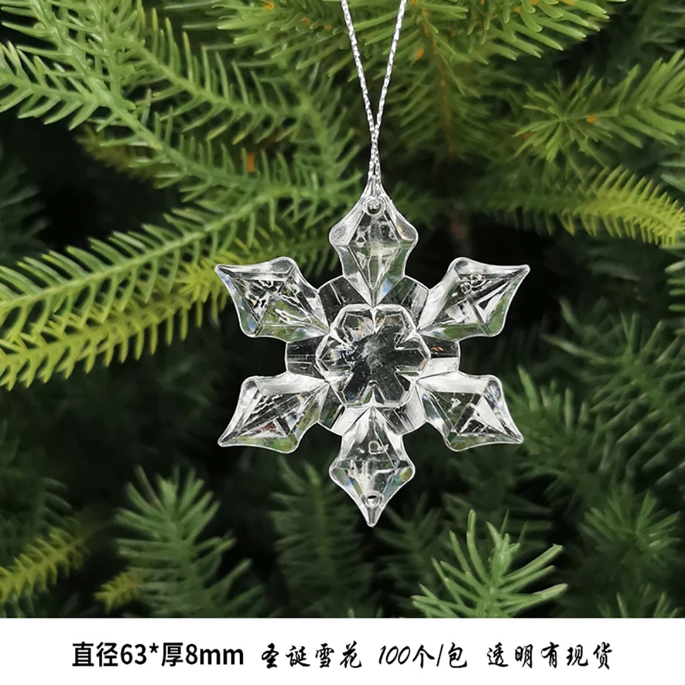 Camal 10Pcs Christmas Decoration Snowflakes Acrylic Crystal Icicles Curtain  Lamp Pendants DIY Hanging Bead Home Xmas Tree Decora - AliExpress