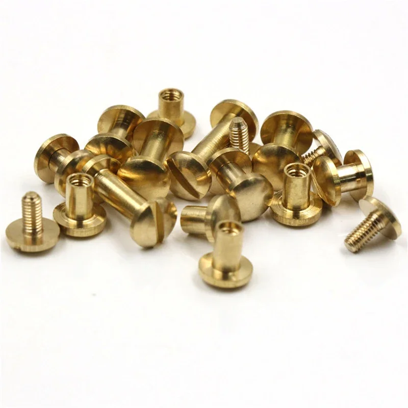 10sets Solid Brass Binding Chicago Screws Nail Stud Rivets for Photo Album Leather Craft Studs Belt Wallet Fasteners rivets and fasteners rivets and screws binding screws