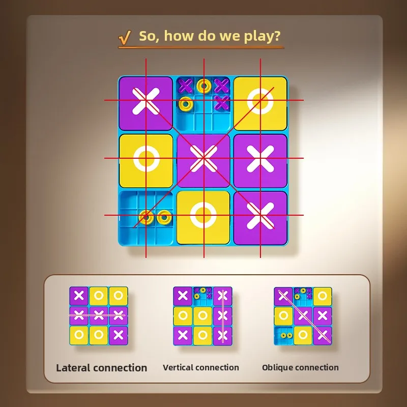 Interactive Tic Tac Toe Board Game for Kids - Engaging Brain Teasers & Strategy Toy for Parent-Child Fun