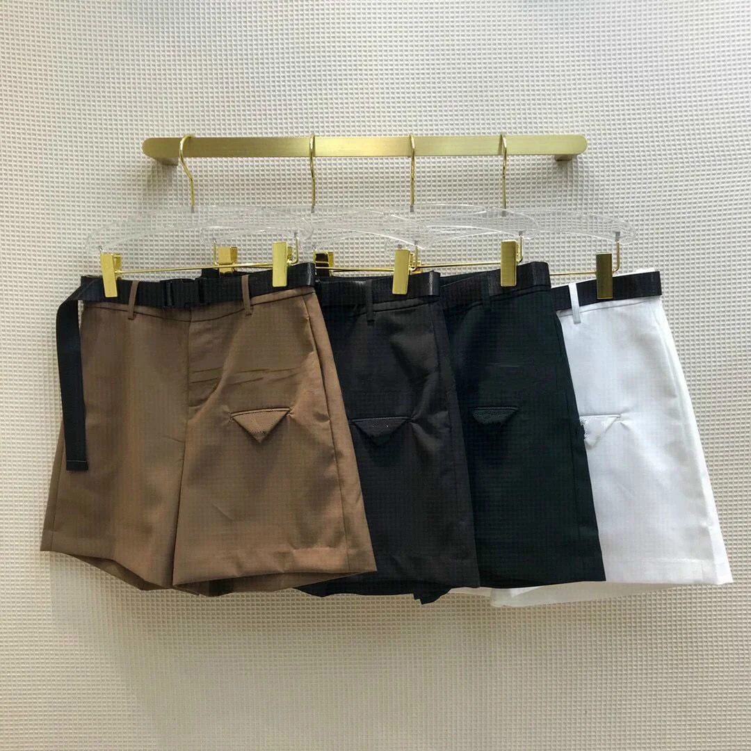 

for Fashion Brand Straight Shorts Women 2023 Spring New High Waist Wide Belt Large Pocket Cotton Shorts Solid Safari Style Pants