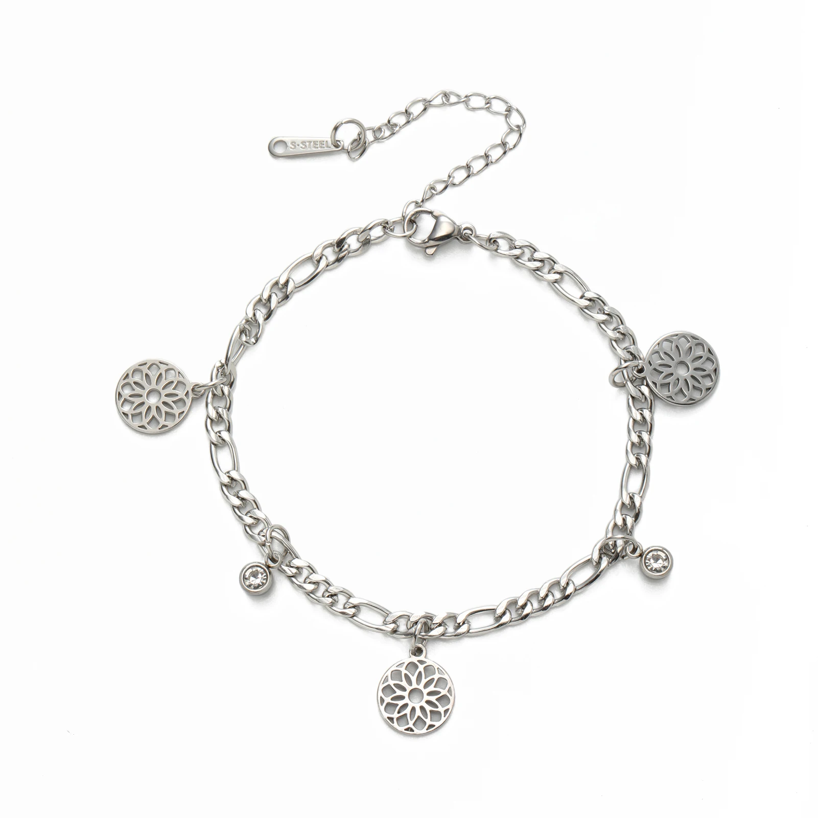 Kkjoy Mode Edelstahl Persönlichkeit hohl kleine Chrysantheme Anhänger Fußkettchen für Frauen Schmuck Accessoires Geschenk Großhandel – Detail 31