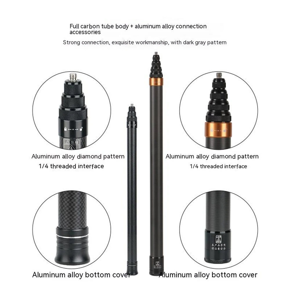 Selfie Stick Tripod Selfie Stick Sports Camera Selfie Stick 2.9M Carbon Fiber Selfie Stick for Insta360 X 4 /X3/DJI Action 4/Go Pro Sports Camera Tripod Accessories