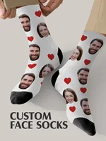 Chaussettes personnalisées avec photo personnalisée, chaussettes amusantes personnalisables avec votre photo, deux tailles disponibles, cadeau unique pour couple 2