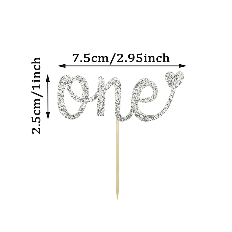 10Pcs Glitter One Cake Wild One Cupcake Toppers Boy Girl 1St First Happy Birthday Kids Party Baby Shower Decorations supplies
