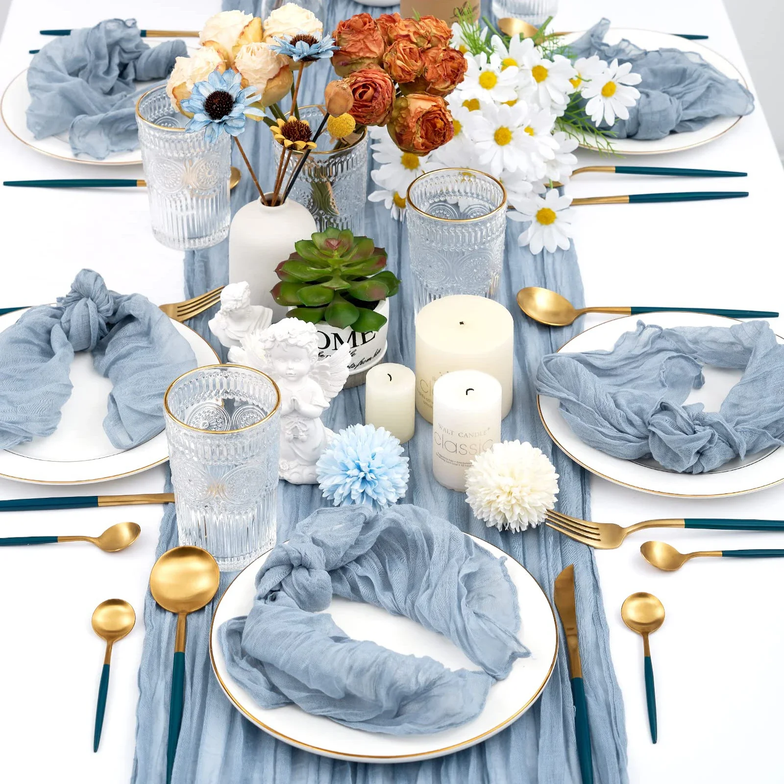 100 Stuks Groothandel Kaasdoek Servet Gaas Tafel Placemats Party Kerst Bruiloft Decoratie Baby Shower Diner Retro Servetten