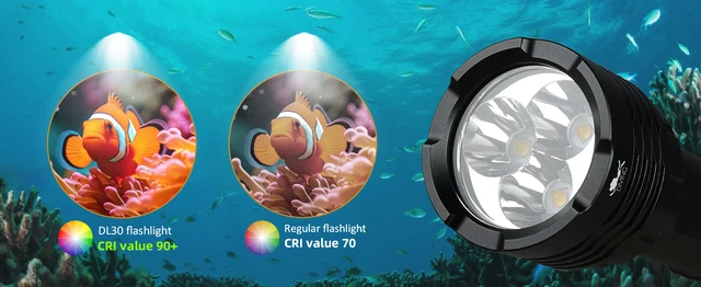 Torcia Subacquea Wurkkos DL30 - 3600 Lumen Impermeabile IPX8 Per Immersioni - Foto 3