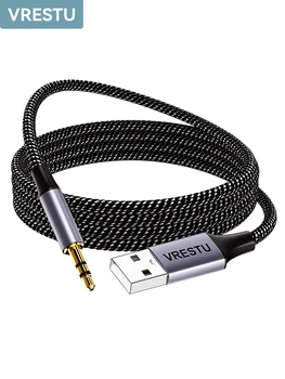 Аудиокабель со штекером USB 3,5 мм, переходник с USB A на 3 5 разъемов AUX, провод для наушников, колонок, настольного ПК, ТВ, автомобильного стереопр...