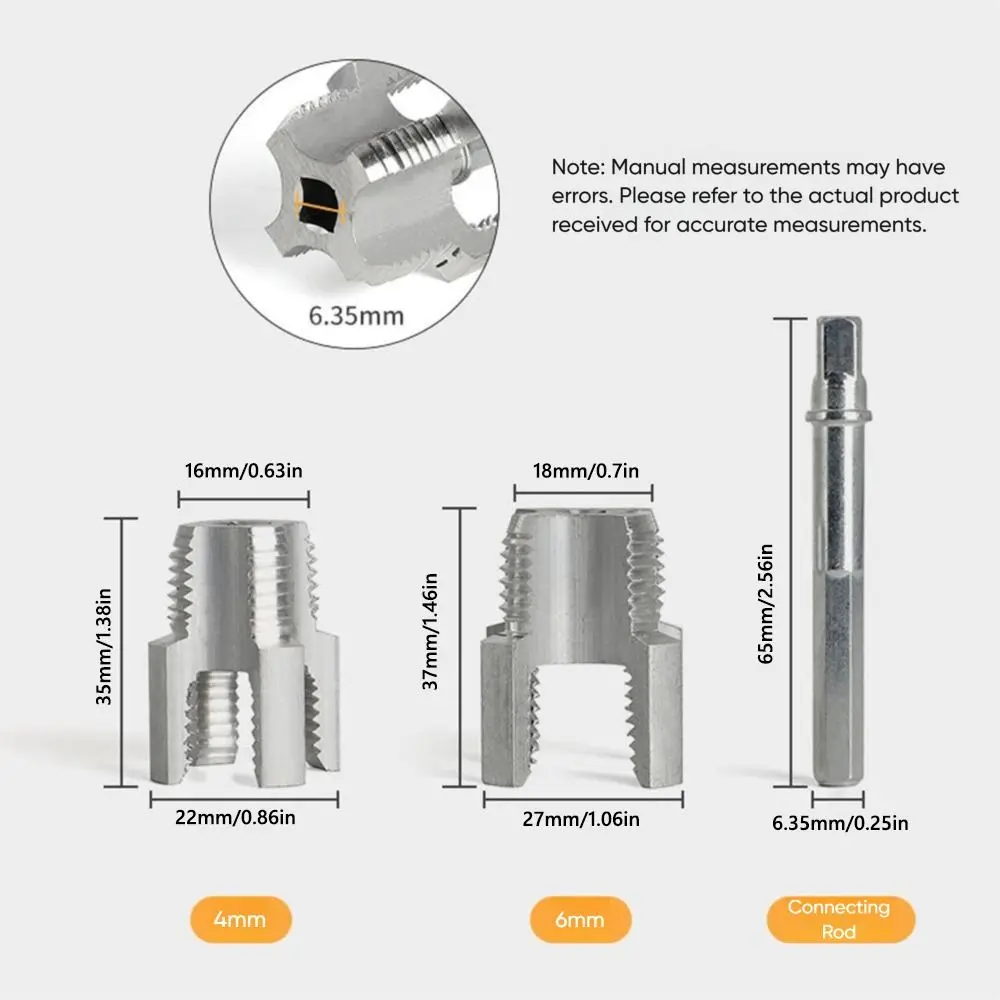 4/6 Points Water Pipe Thread Opener Inside and Outside Together Universal Pvc Water Pipe Internal Thread Opener