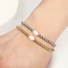 High Quality Metal Smooth Bead Stainless Steel Jewelry Waterproof Durable Women's Charm Gift Fresh Water Pearl Elastic Bracelets 1