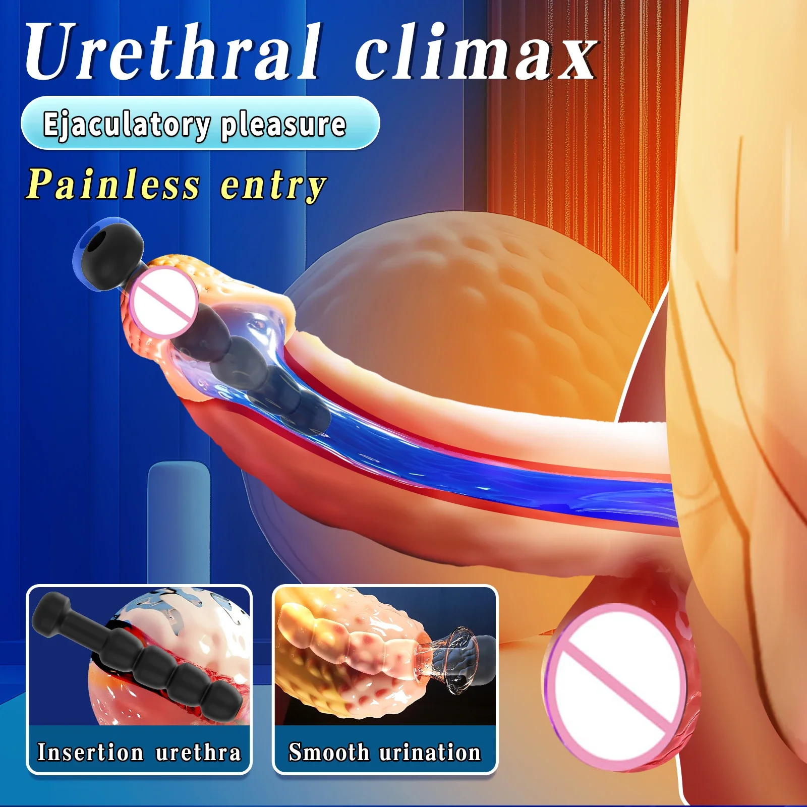 Silicone Penis Plug Urethral Toys Urethral Sounding Rod Urethra Dilation Catheter for Man