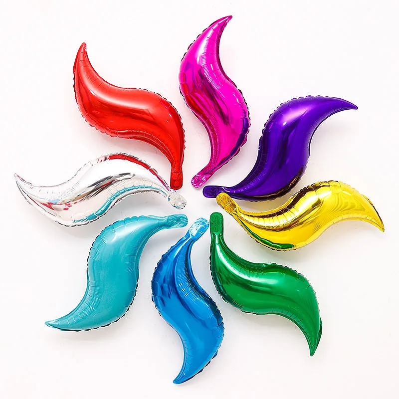 6pcs Wave Flame Flower S Shape Foil Balloons 18/24inch DIY Mermaid Tail ...