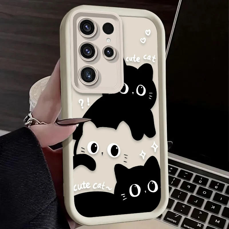 Adorable Black Cat Soft Phone Case Cover
