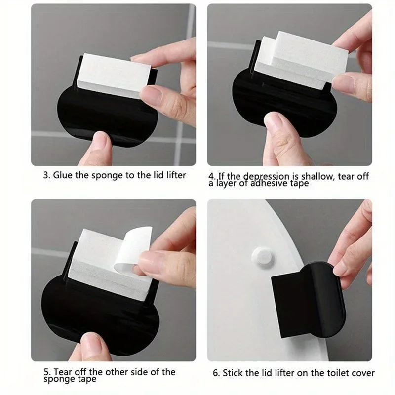 4Pcs Toilet Lid Lifter Seat Handle Holder Seat Ring Flapper Bathroom Sanitary