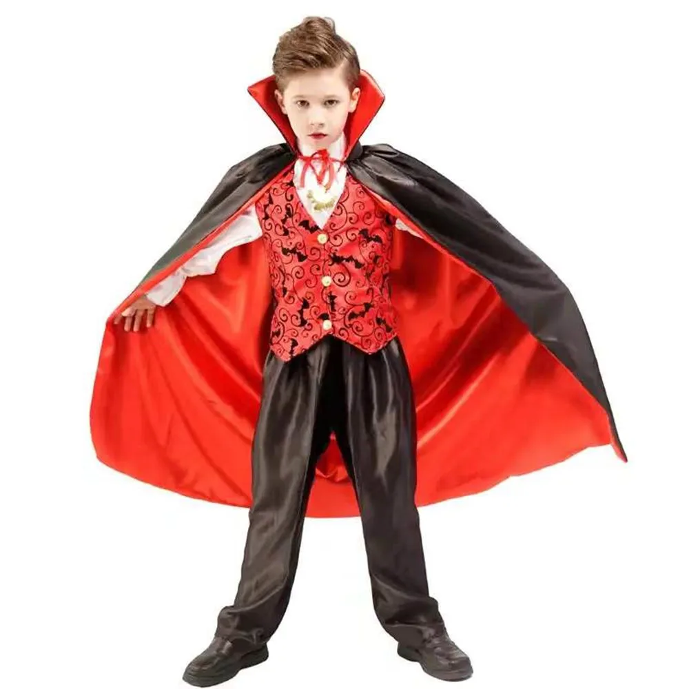 

Halloween Costume For Kids Vampire Count Dracula Cosplay Costume Children Boys Vampiress Prince Carnival Party Dress Up Clothing