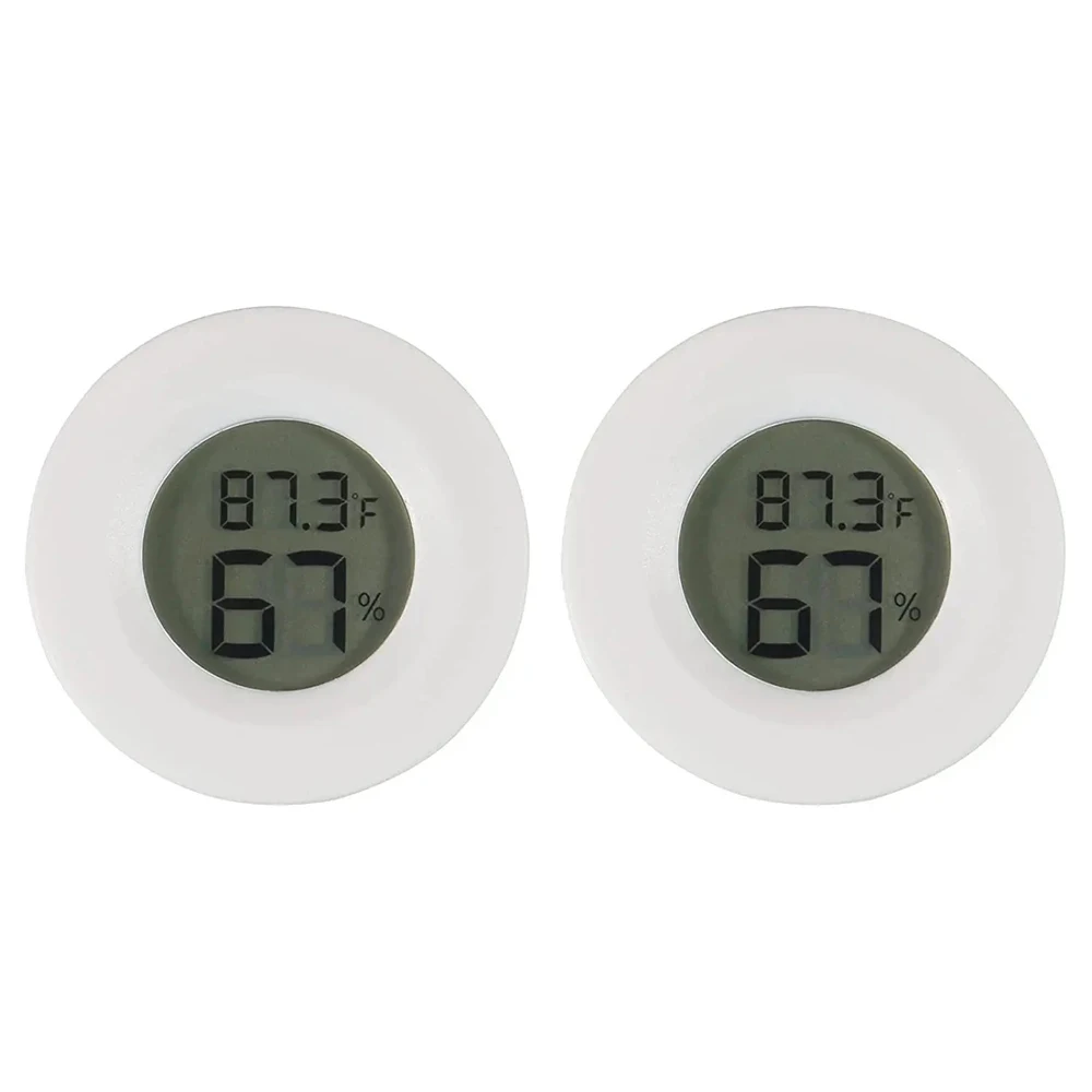 2/4 Uds Mini higrómetro termómetro Fahrenheit o Celsius medidor Digital LCD Monitor interior habitación redonda medidor de temperatura de humedad