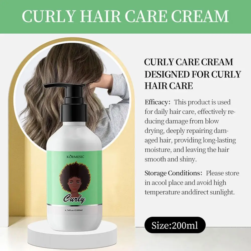 Hair Curling Cream Anti-Frizz Bouncy Resilient Enhancer Styling Lotion Repair Damage Hair Volumizing Moisturizing Care