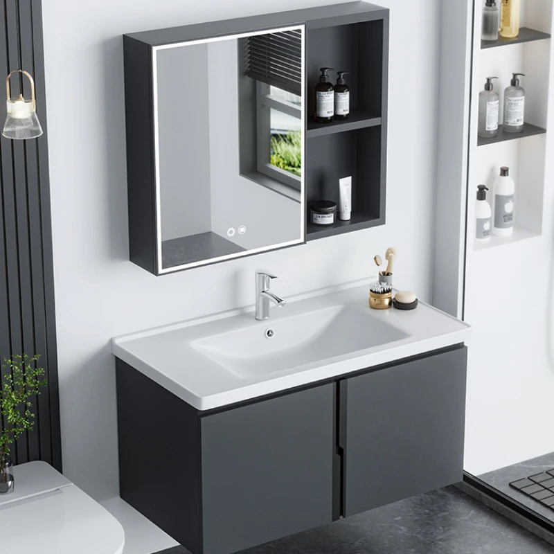 Shelfs Simple Vanity Mobiletto Del Bagno Display Specchio Mensola A Parete Mobiletto Del Bagno Armadio Badezimmer Schrank Mobili Per La Casa Dq