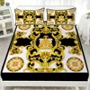 3PC European Style Disc Bed Sheet Set - 100% Polyester, Digital Print, Breathable Home Decor Fitted Sheet and Bedding Sheet 6