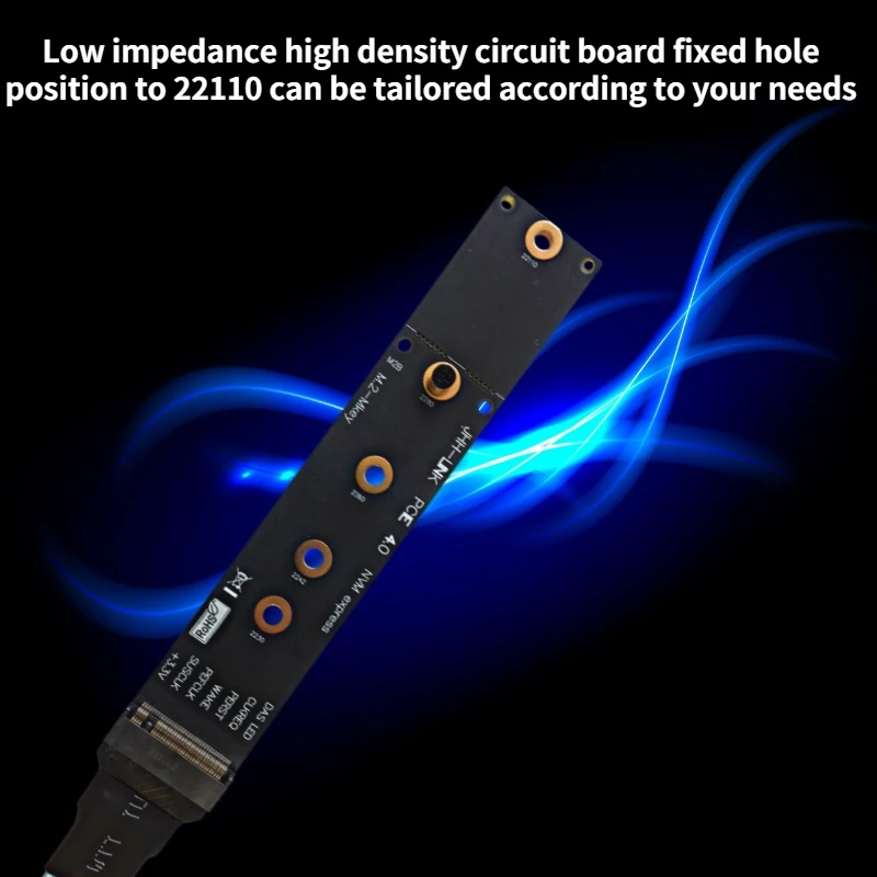 Fio Adaptador Ssd de Alta Velocidade Blindado Prateado Nvme M-key Pcie Extensor 4.0x4 Protocolo Nvme M.2 22110 Gen4 30awg 64gbps - Imagem 4