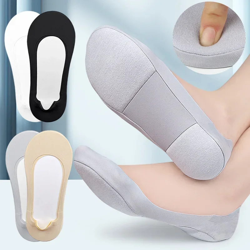 Insoles for Feet Shock  Women Boat Sock Plantar Fasciitis Shoes Absorbing Shoe Sole Invisible Non Slip Shoe Pads