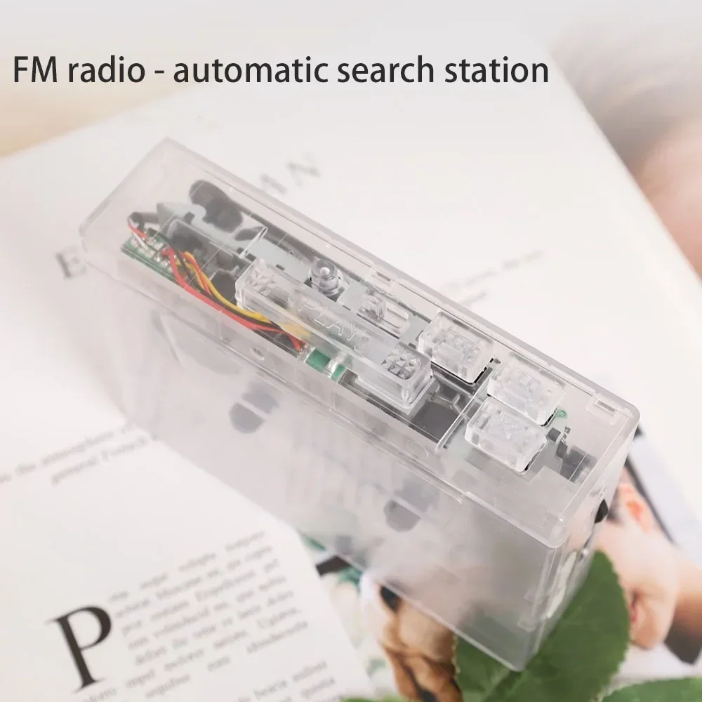 Transparent Tape Player Retro Stereo Cassette Player Walkman Nostalgia Cassette Tape Music Audio Auto Reverse With Bluetooth FM