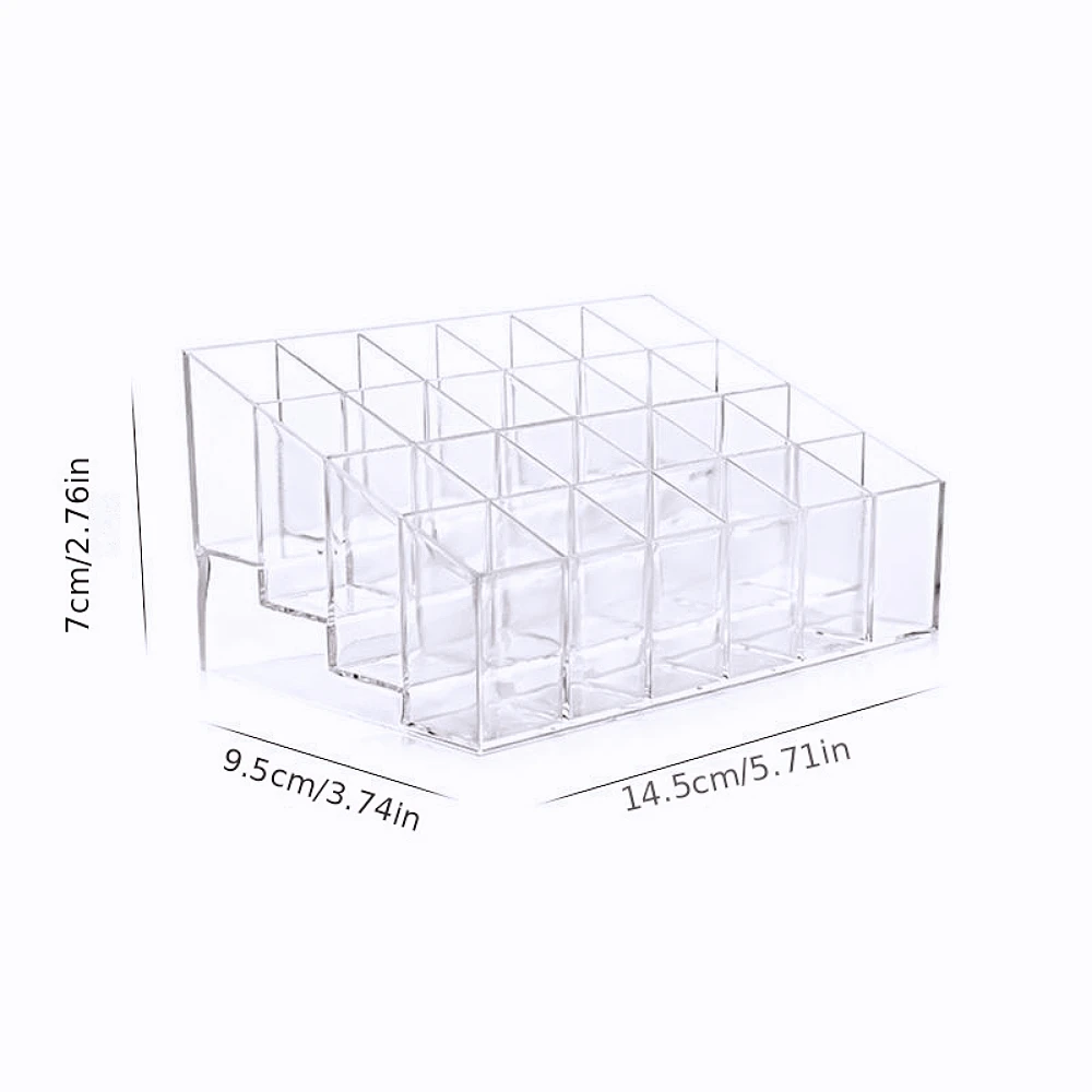 1Pc 24 Grid  Makeup Organizer Storage Stand Cosmetic Jewelry Holder Case Lipstick Nail Polish Display Organizer Acrylic Box 2