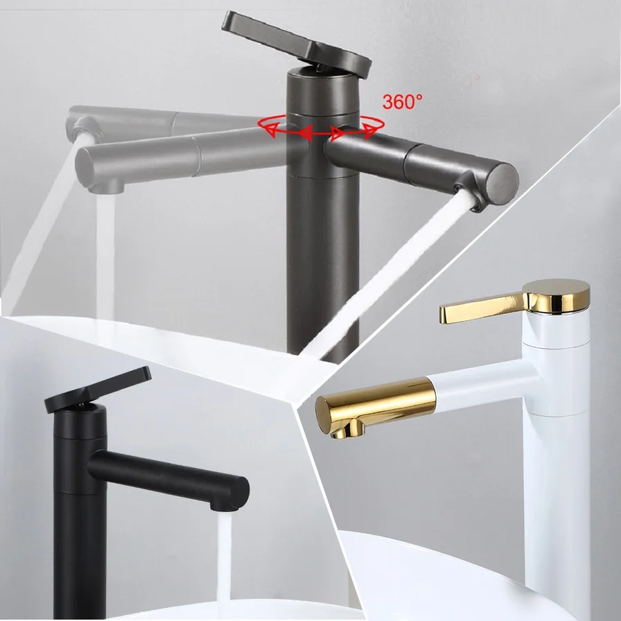 

360° Rotating Bathroom Sink Faucet Mixer Stainless Steel Basin Water Tap Shower Head Plumbing Tapware For Bathroom Accessories