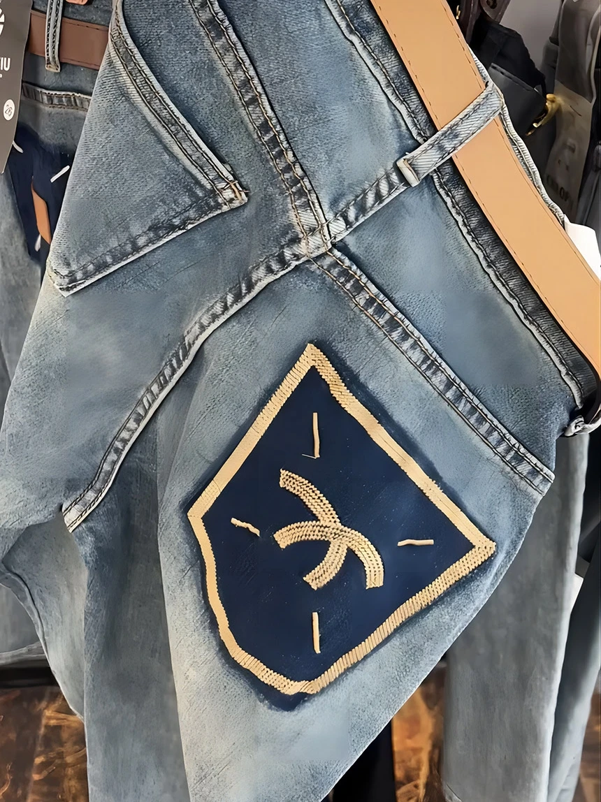 Y2k Pear-shaped Body Slightly Fat Wear A Big Size Women\'s Skinny Nine Points Daddy Denim Pants Ladies High-waisted Summer Thin