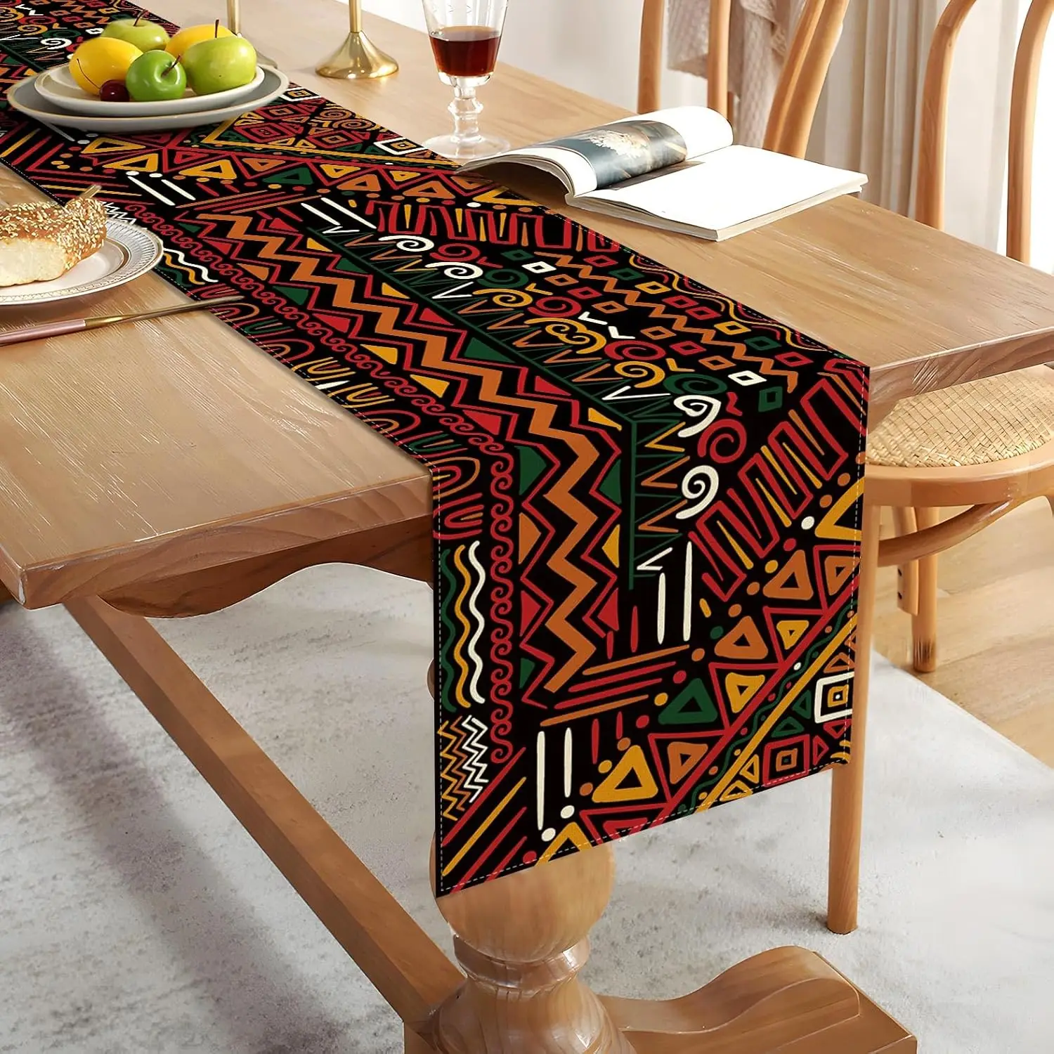 African American Heritage Festival Linen Table Runner for Holiday Party  Decor Washable Kitchen Table Runners Dresser Scarf Decor - AliExpress 15