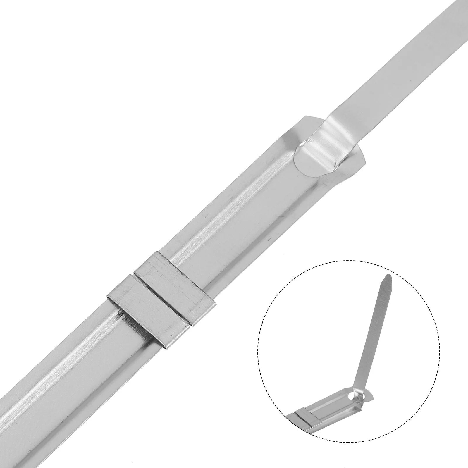 50 Pcs Clips File Binder Strip Paper Fasteners for Crafts Hole Punch Loose Leaf Folder Prongs Binding Silver