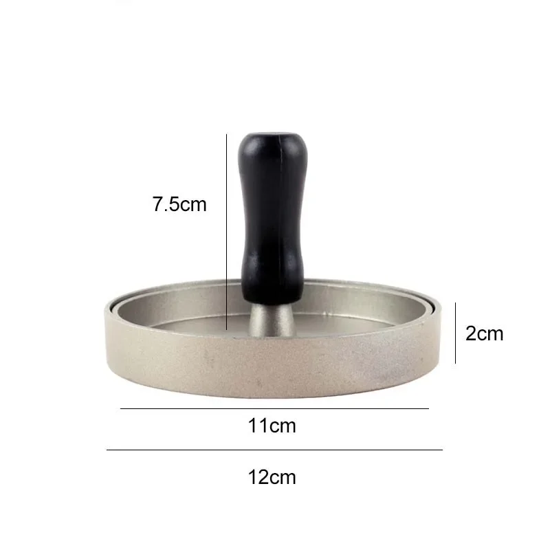 1 Set Round Shape Hamburger Press Aluminum Alloy 11cm Hamburger Meat Beef Grill Burger Press Patty Maker Mold