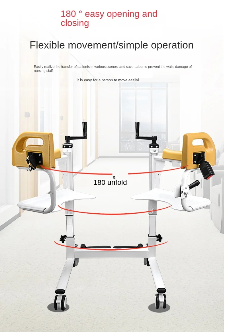 Transfer Machine Multifunctional Lifting Device Bed Rest Home Care Disabled Elderly Sitting Bathing Walking 6