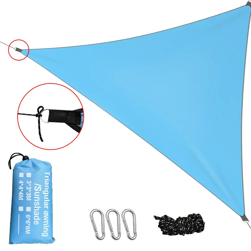 Lona impermeable para acampar, carpa triangular para exteriores, toldo turístico, rectangular, bloque UV, refugio solar