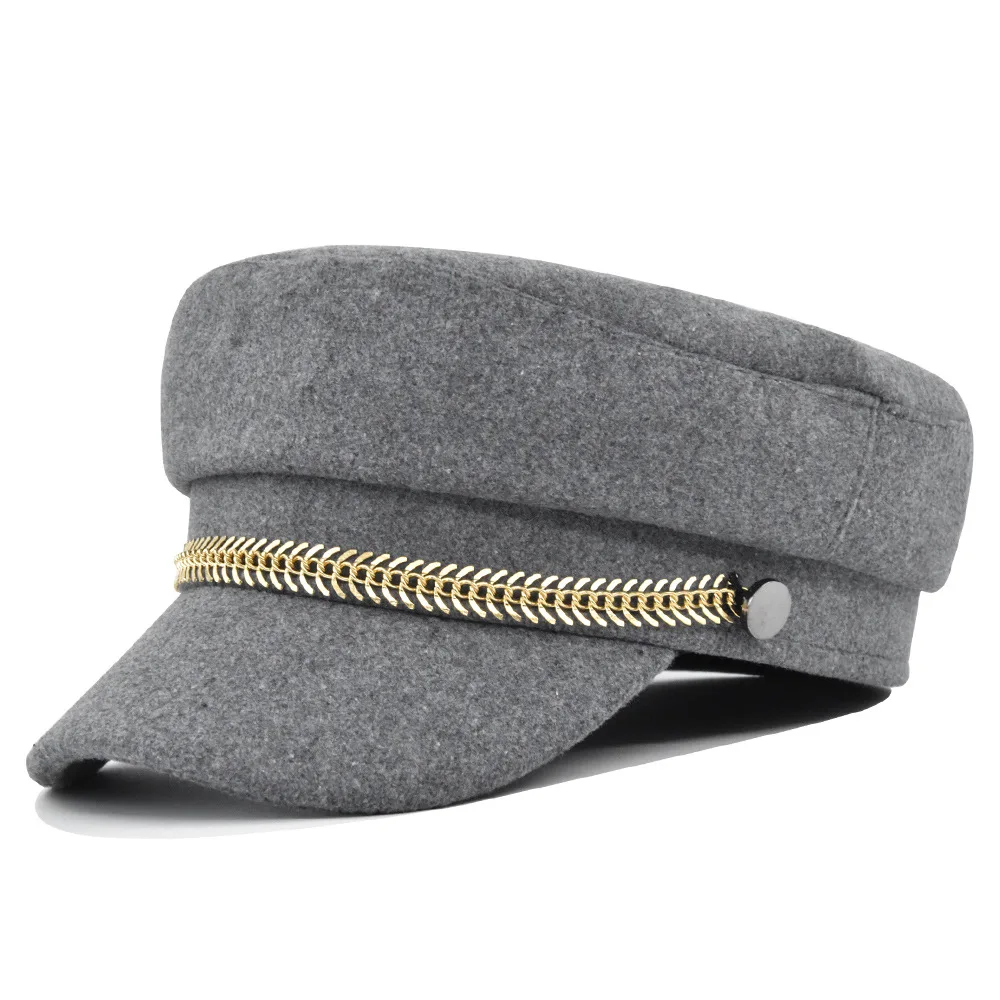 Cotton newsboy cap berets hat Women Newsboy Hats Woollen Twill Visor Beret Cabbie Hat 8 Panel Vintage Women Fiddler Cap Faux Leather Baker Boy Hat