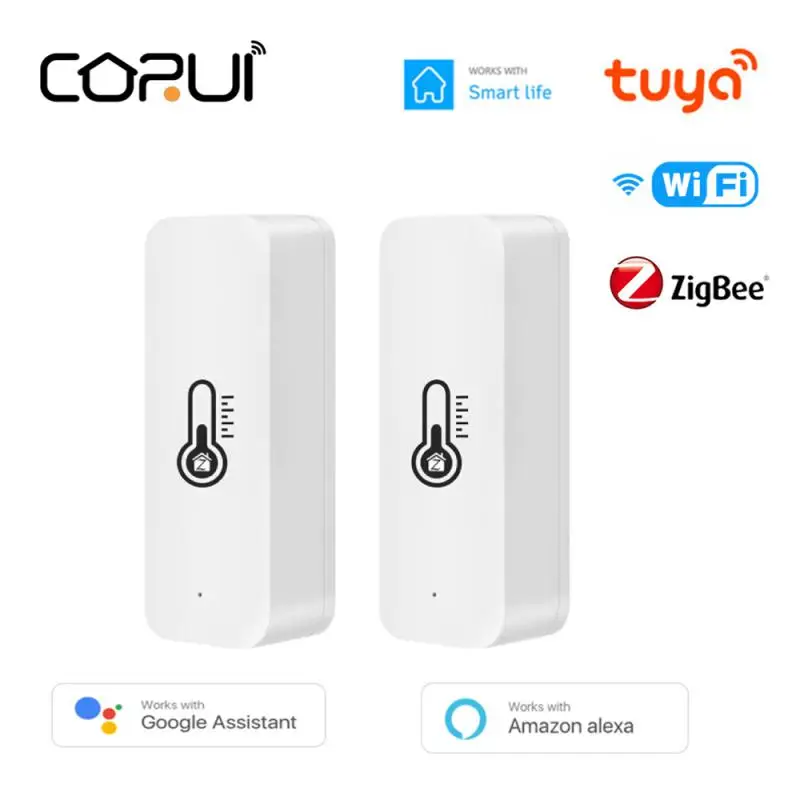 

CORUI Tuya ZigBee WIFI Smart Temperature & Humidity Sensor Indoor Thermometer Hygrometer Work With Alexa Google Home Smart Life